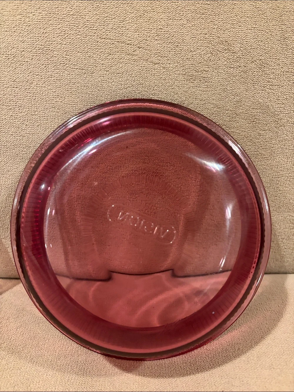 Vintage Corning Visions Cranberry glass model v30-B 24 oz (0.75 L) capacity